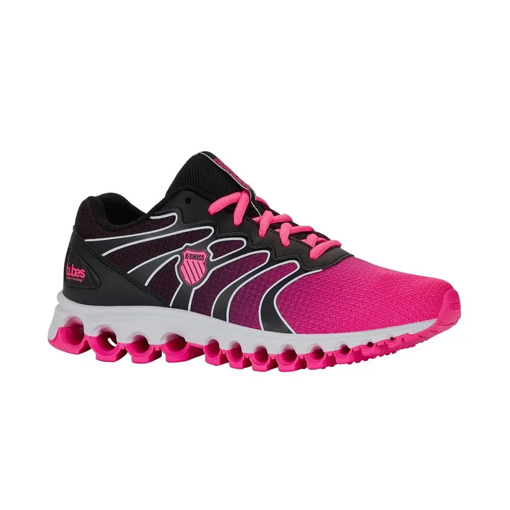 K-SWISS WOMEN'S TUBES 200 TRAINING SHOE, BLACK/NEON PINK, 8.5 W